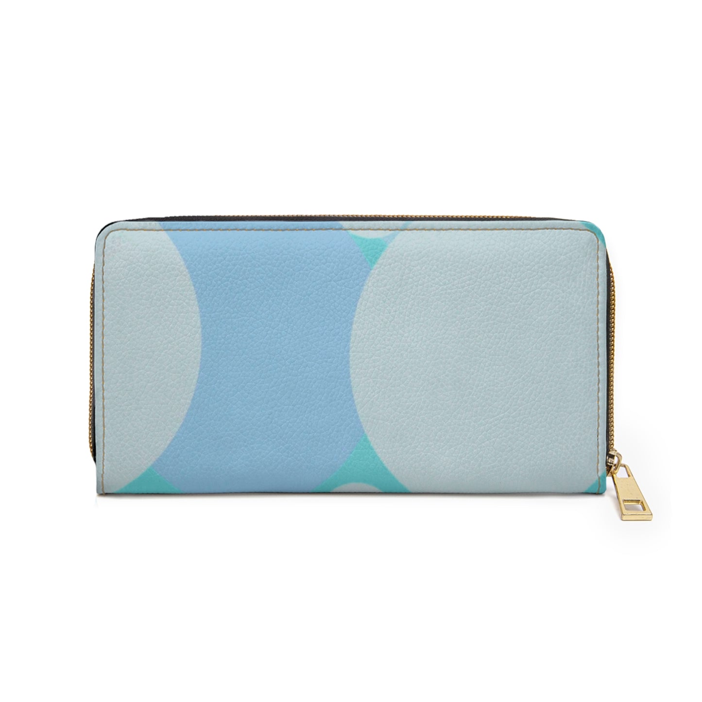 Pastel Tan and Tif Patches Elegant Abstract Zipper Wallet - Stylish & Functional Accessory for Everyday Use