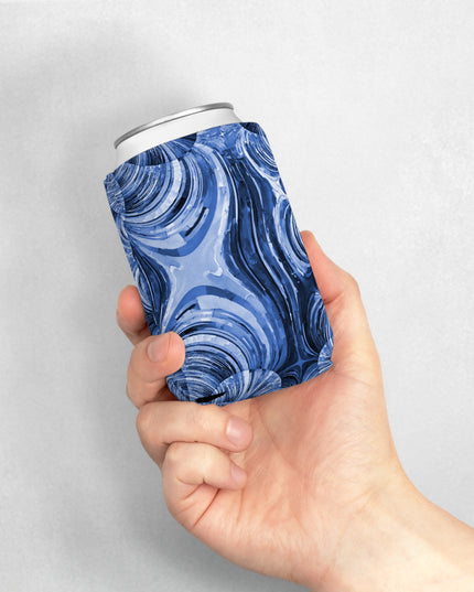 Uzi Spiral Deep Blue 12 oz Can Cooler Sleeve