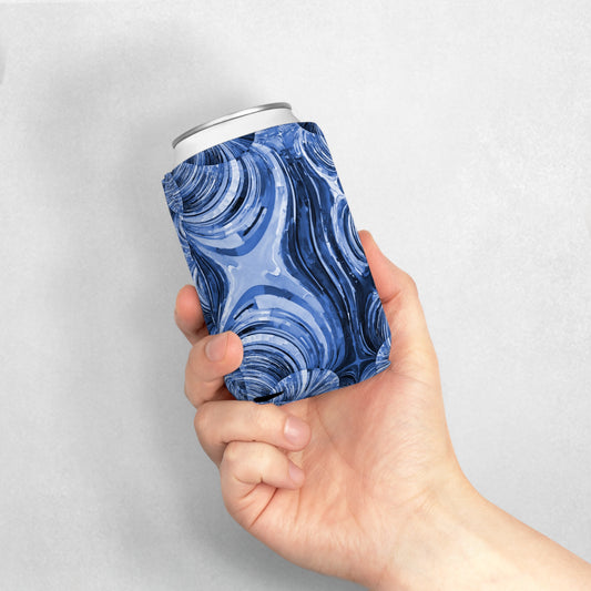 Uzi Spiral Deep Blue 12 oz Can Cooler Sleeve