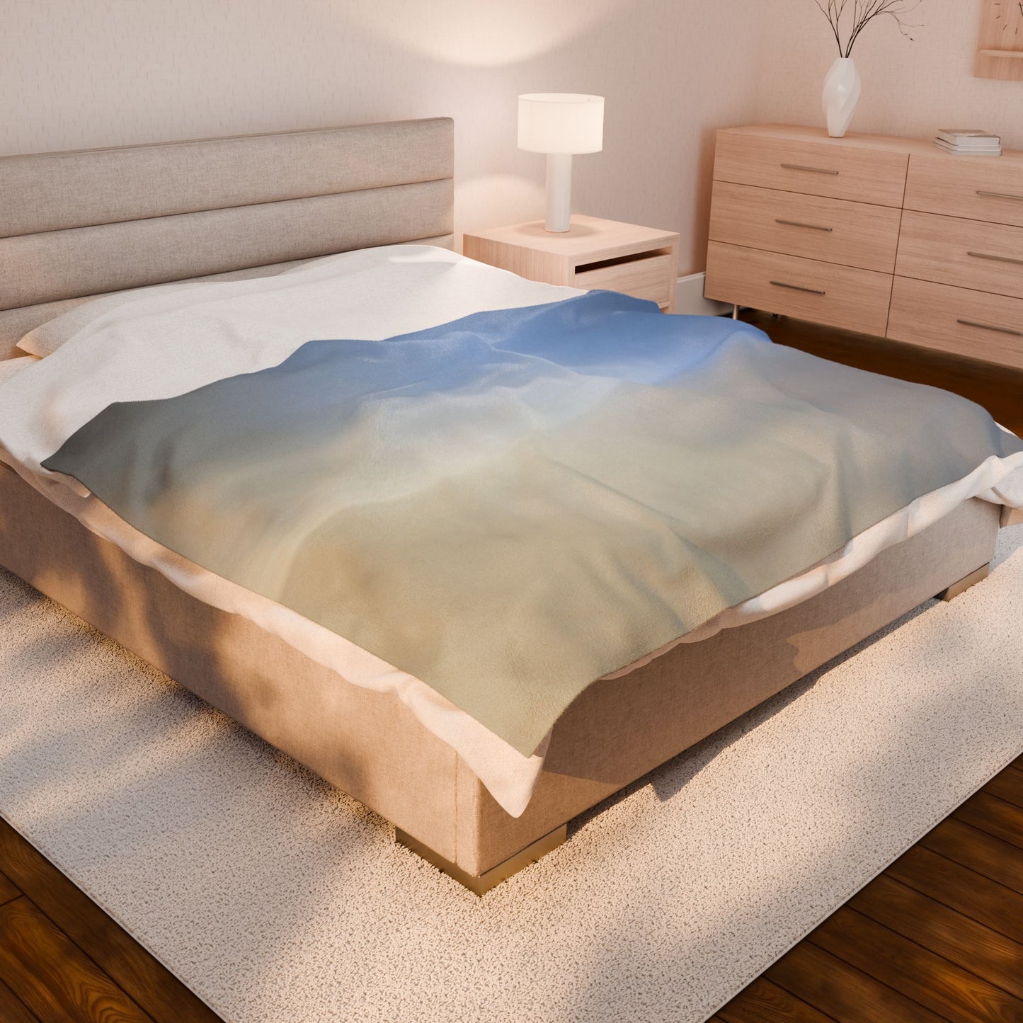 Cobalt Fade Velveteen Plush Blanket, 60" x 80"
