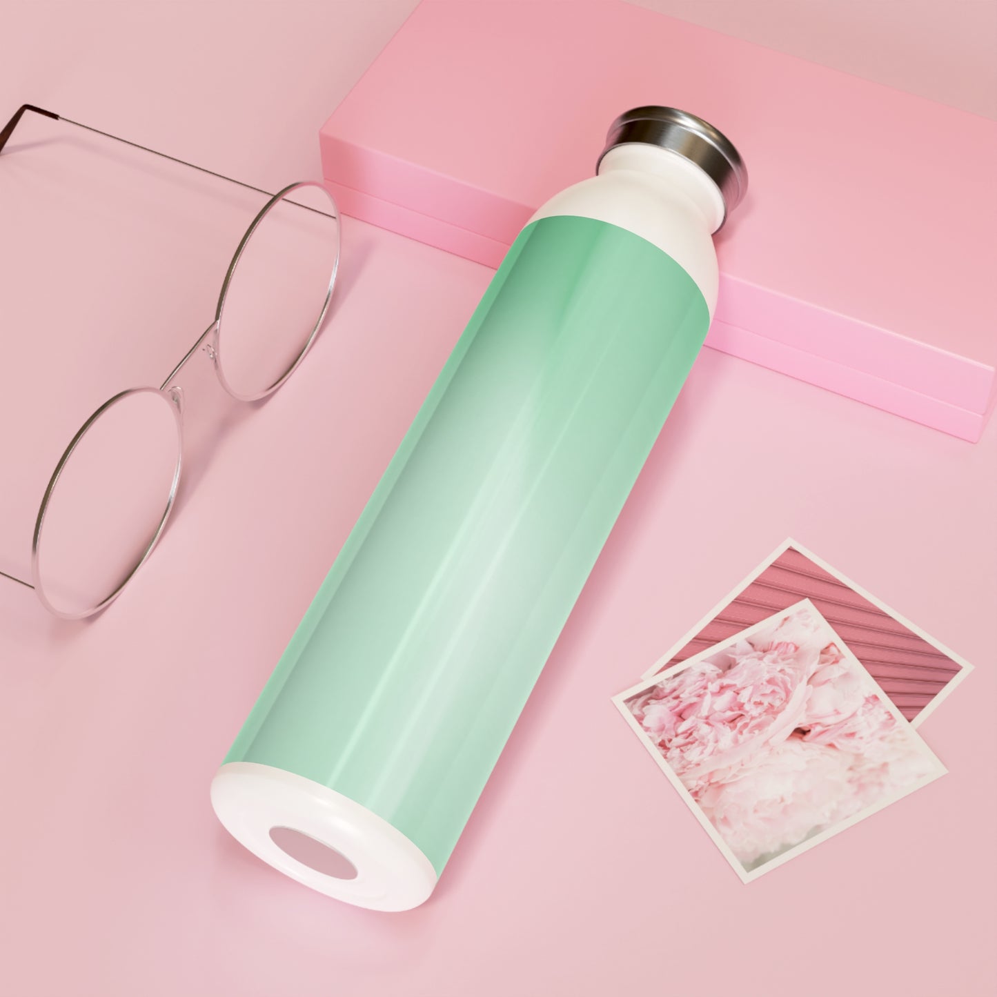 Mint Fade Slim Water Bottle, 20 oz White