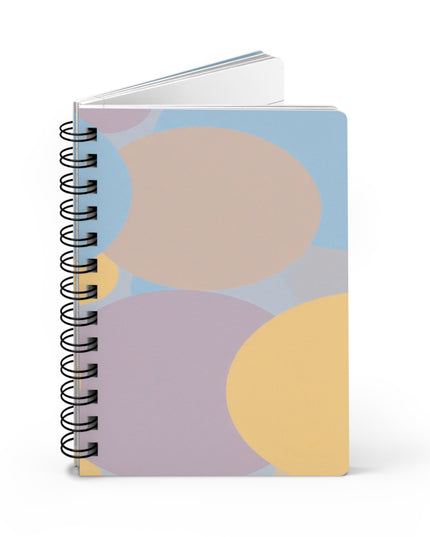 Pastel Baby Blue and Peach Patches Spiral Bound Journal, 5" x 7" 150 pages