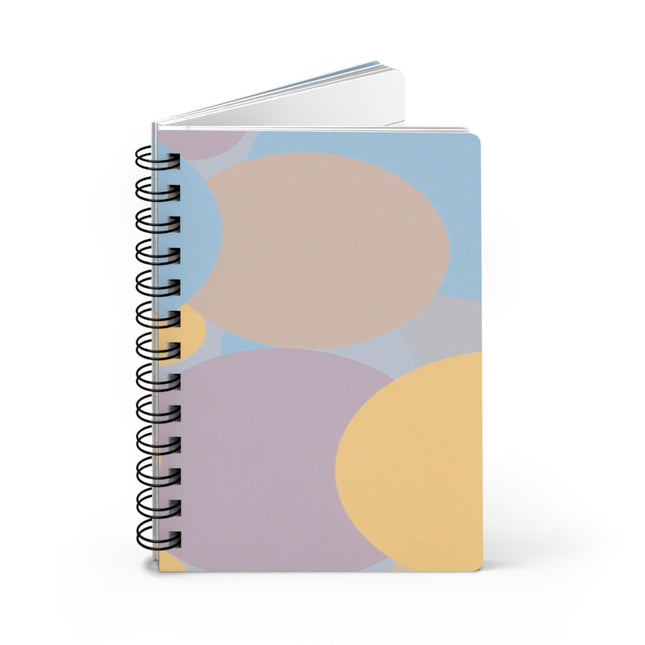 Pastel Baby Blue and Peach Patches Spiral Bound Journal, 5" x 7" 150 pages