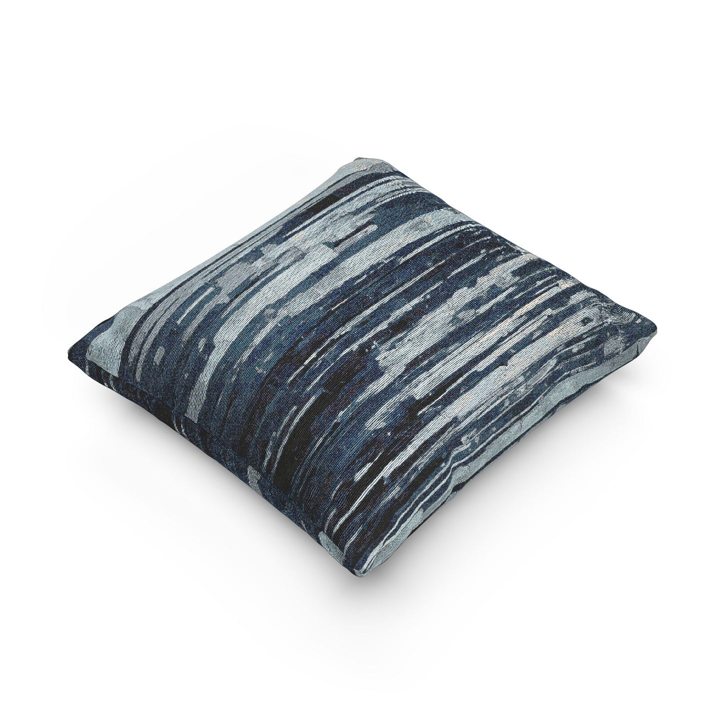 Striped Deep Blue Woven Pillow, 17" x 18"