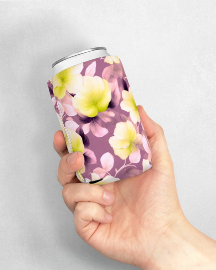 Lemon Blossom Floral Bunch 12 oz Can Cooler Sleeve