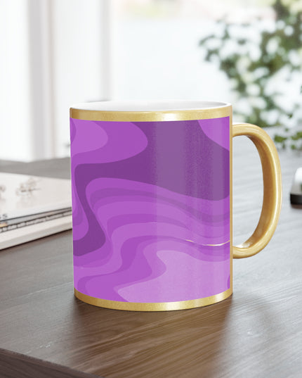 Wavey Purple Wavey 11 oz Metallic Mug (Silver\Gold)