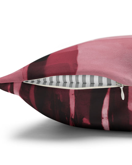 Striped Ruby Spun Polyester Square Pillowcase, 14" x 14"