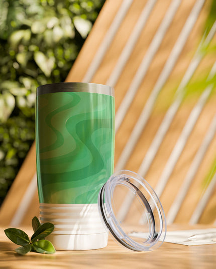 Mint Green Wavey Ringneck Tumbler, 20oz in white