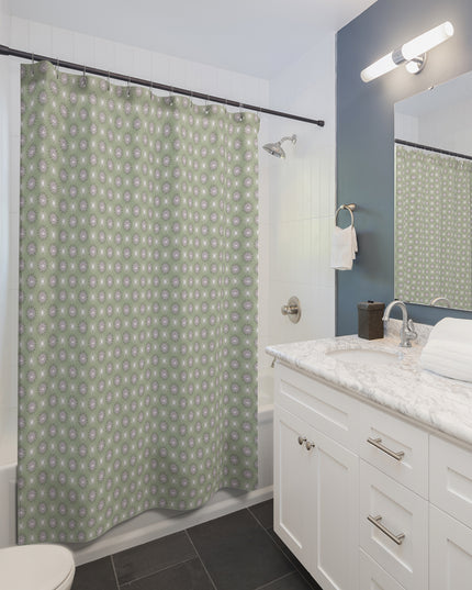 Olive Star-crossed Bodies Shower Curtain, 71" x 74"