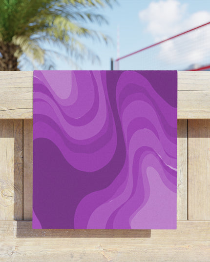 Wavey Purple Wavey Beach Towel, 18" x 27"