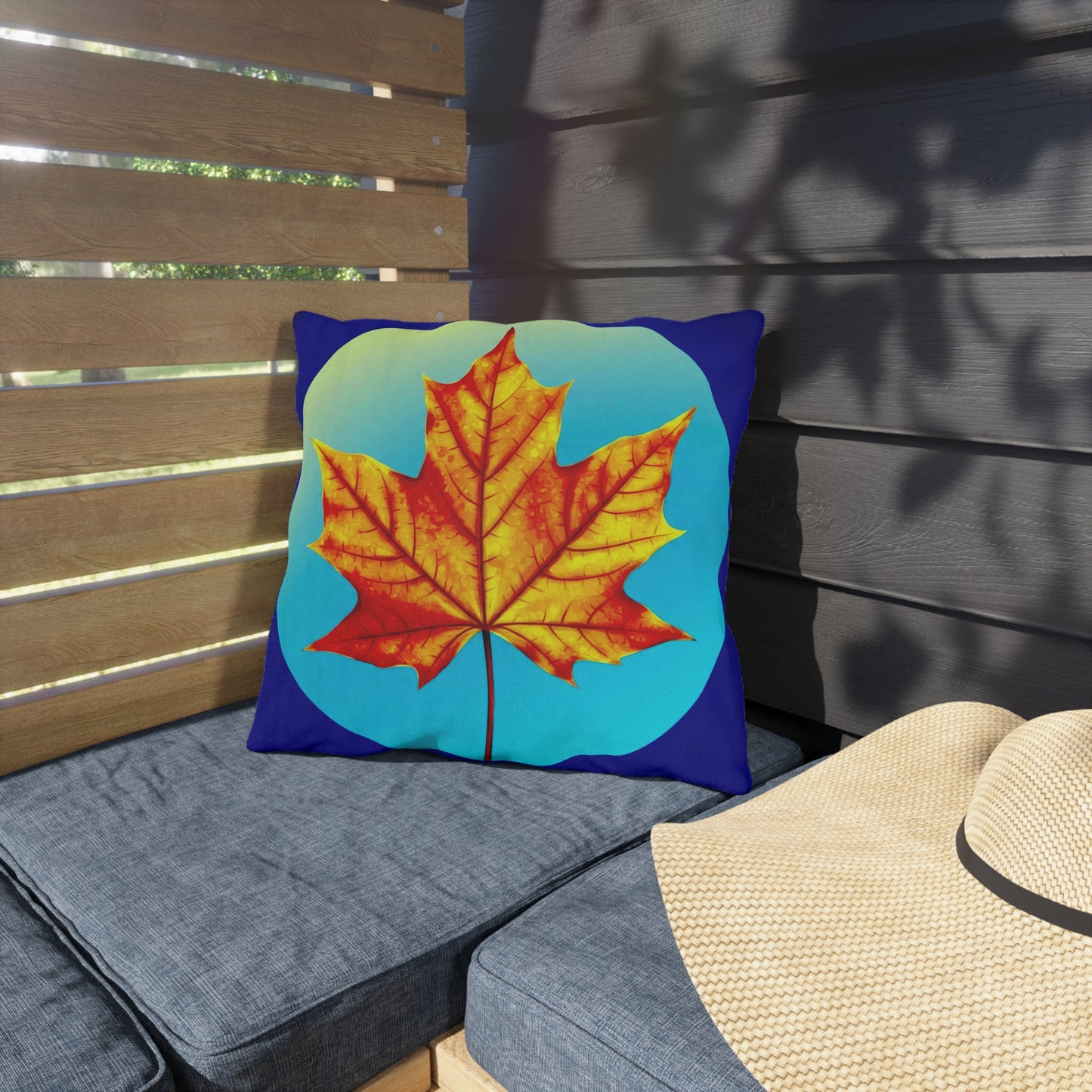 Alpha Maple Leaf 16" x 16" Outdoor Pillow