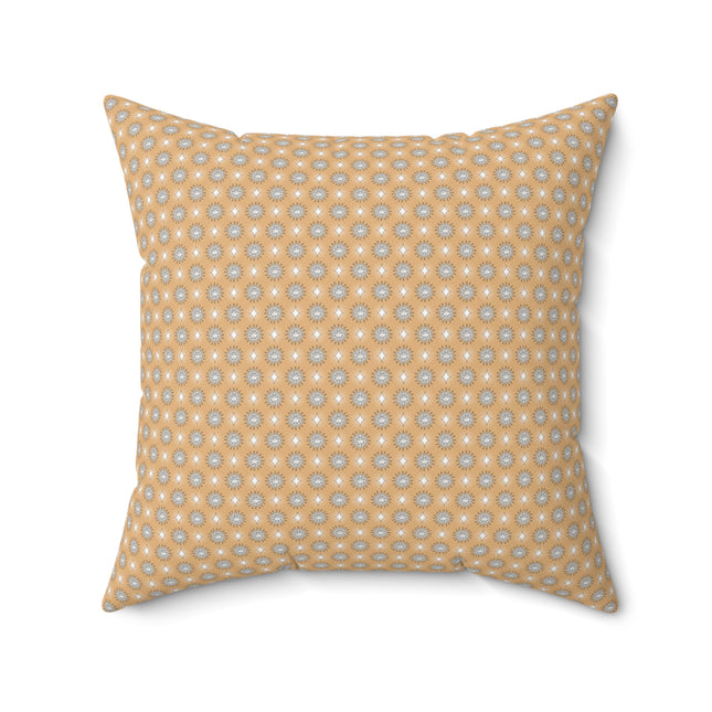 Tan Sunset Star-crossed Bodies Faux Suede Square Pillow, 20" x 20"