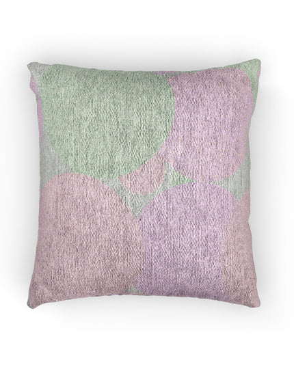 Magenta and Tan Patches Woven Pillow, 17" x 18"