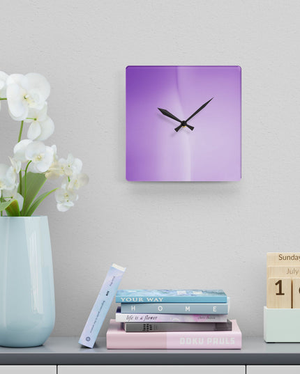 Soft Lavender Fade Acrylic Wall Clock, Round or Square, 10.75" x 10.75"