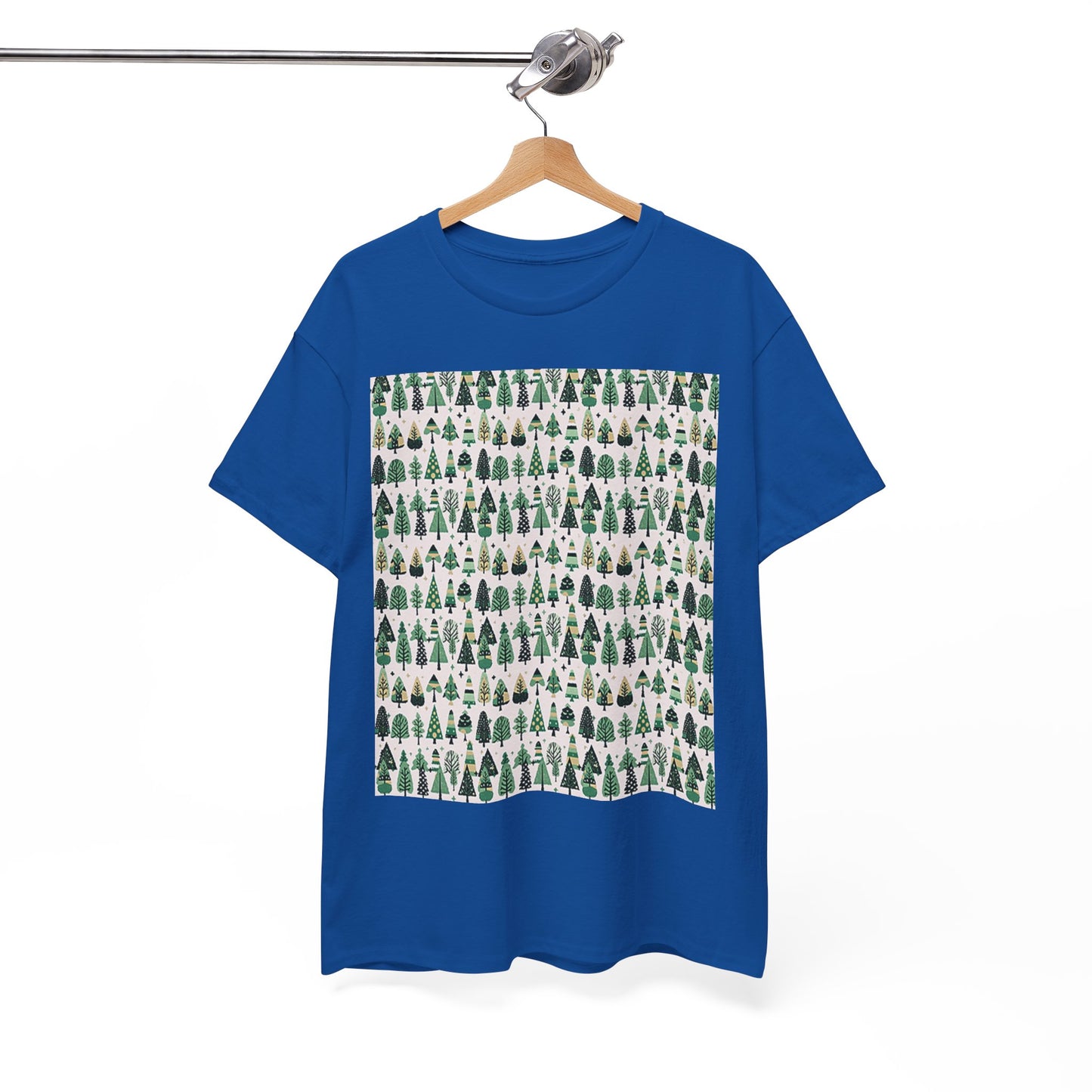 Mini Vintage Green Trees Unisex Heavy Cotton Tee, Small