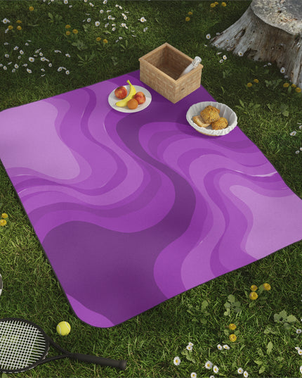 Wavey Purple Wavey 61" × 51" Picnic Blanket
