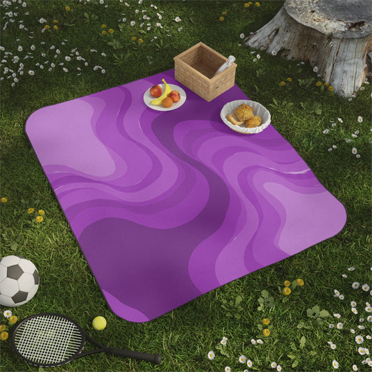 Wavey Purple Wavey 61" × 51" Picnic Blanket
