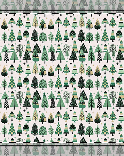 Mini Vintage Green Trees Poly Twill Napkin, 10" x 10"