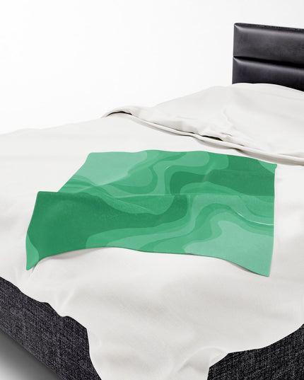 Mint Green Wavey Velveteen Plush Blanket, 30" x 40"