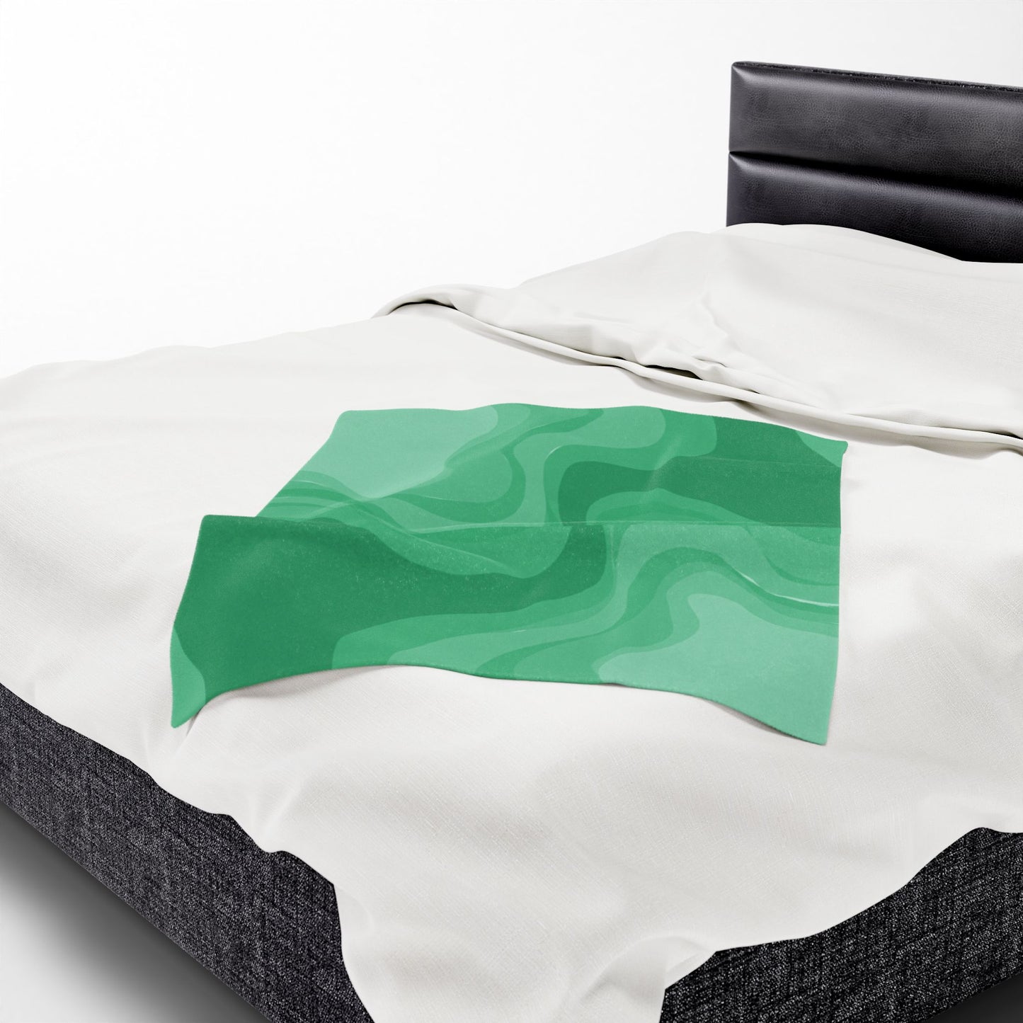 Mint Green Wavey Velveteen Plush Blanket, 30" x 40"