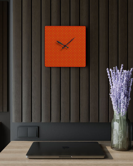 Late Evening Star-crossed Bodies Acrylic Wall Clock, Round or Square, 10.75" x 10.75"