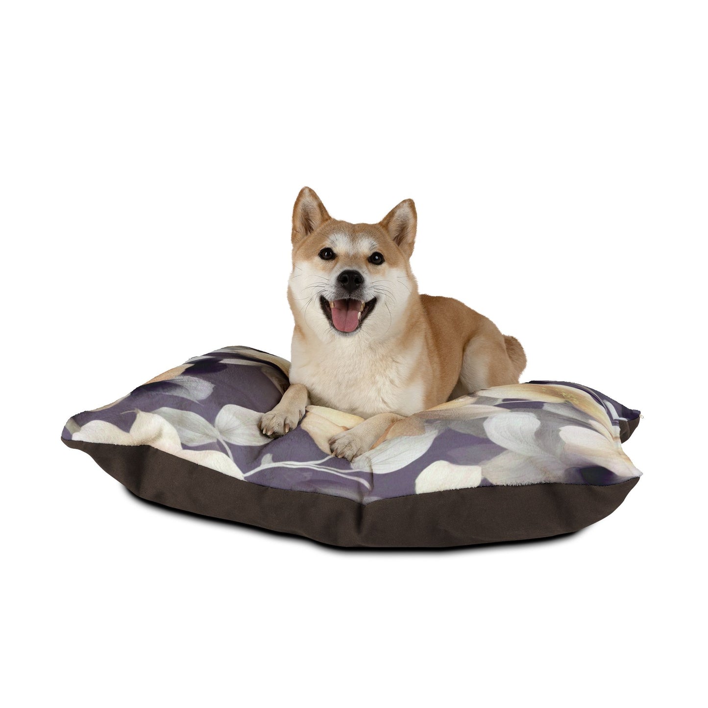 White Blush Floral Bunch Pet Bed, 40" × 30"