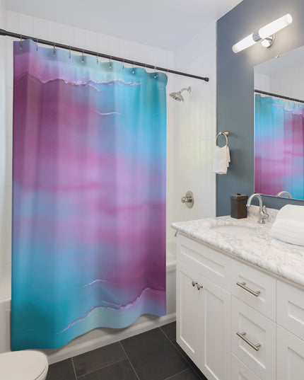 Wine Sea Blue Fog Shower Curtains, 71" x 74"
