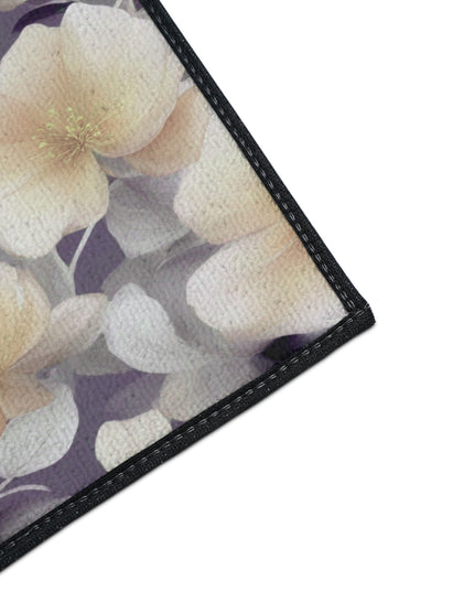 White Blush Floral Bunch Heavy Duty Floor Mat, 18" x 24"
