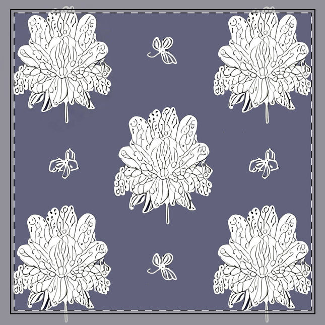 White Floral Butterflies 22" x 22" Cotton Twill Napkin
