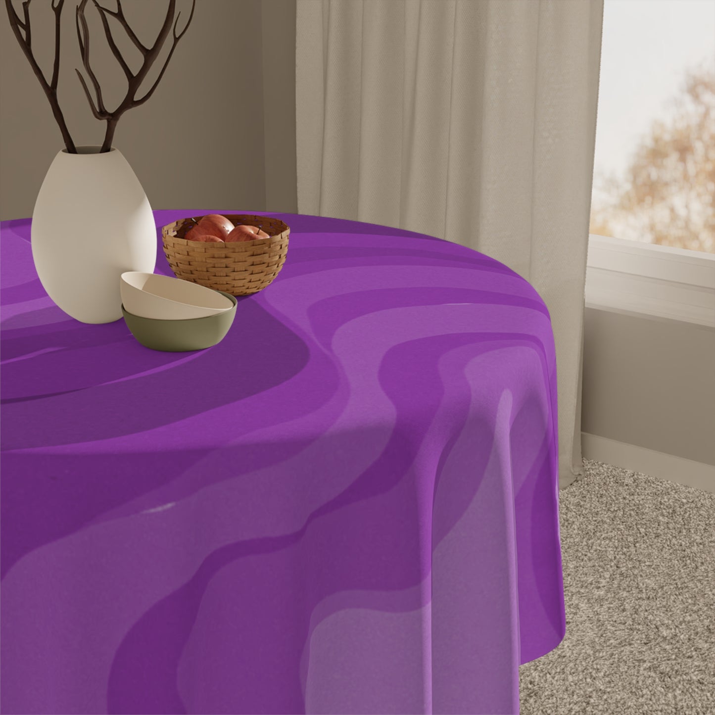 Wavey Purple Wavey Tablecloth, 55" x 55"