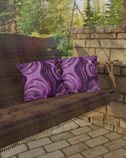 Uzi Spiral Powder Lavender Outdoor Pillow, 16" x 16"