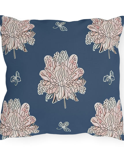 Rose White Floral Butterflies 16" x 16" Outdoor Pillow