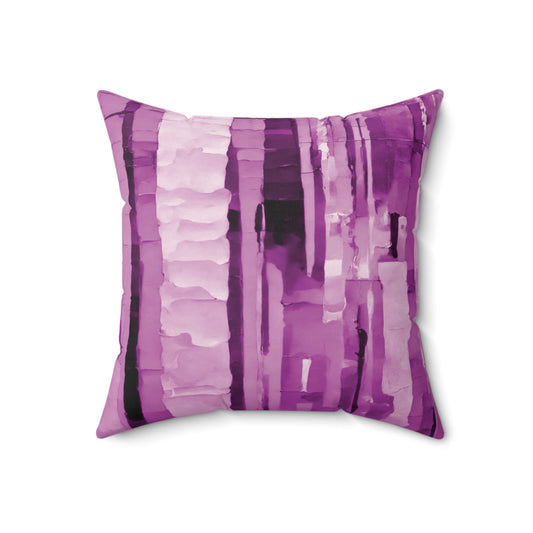 Striped Powder Lavender 18" x 18" Faux Suede Square Pillow
