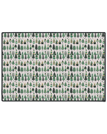 Mini Vintage Green Trees 24" x 36" Heavy Duty Floor Mat