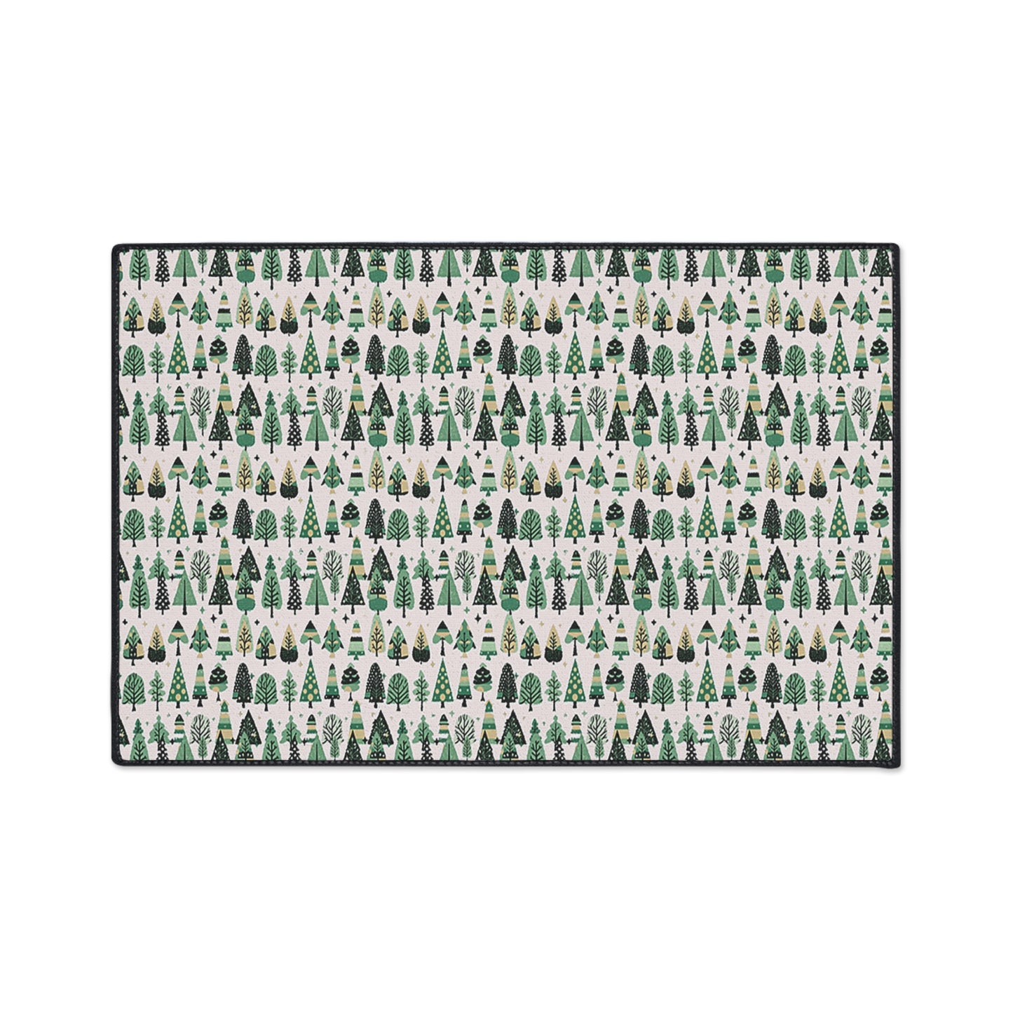 Mini Vintage Green Trees 24" x 36" Heavy Duty Floor Mat