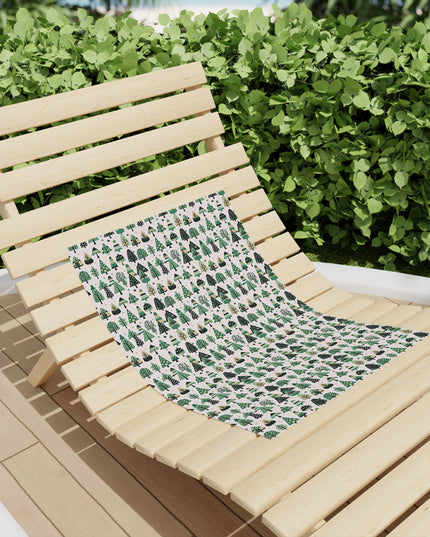 Mini Vintage Green Trees Beach Towel, 18" x 27"