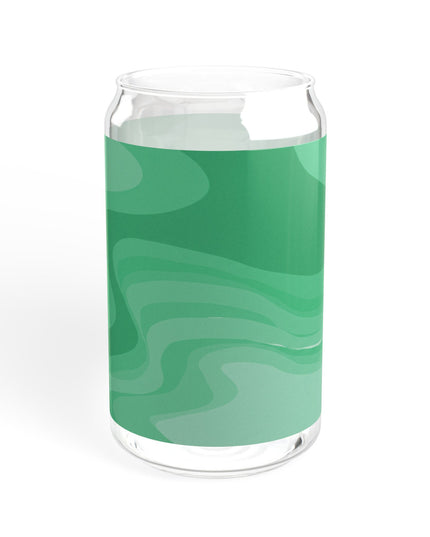 Mint Green Wavey Sipper Glass, 16oz
