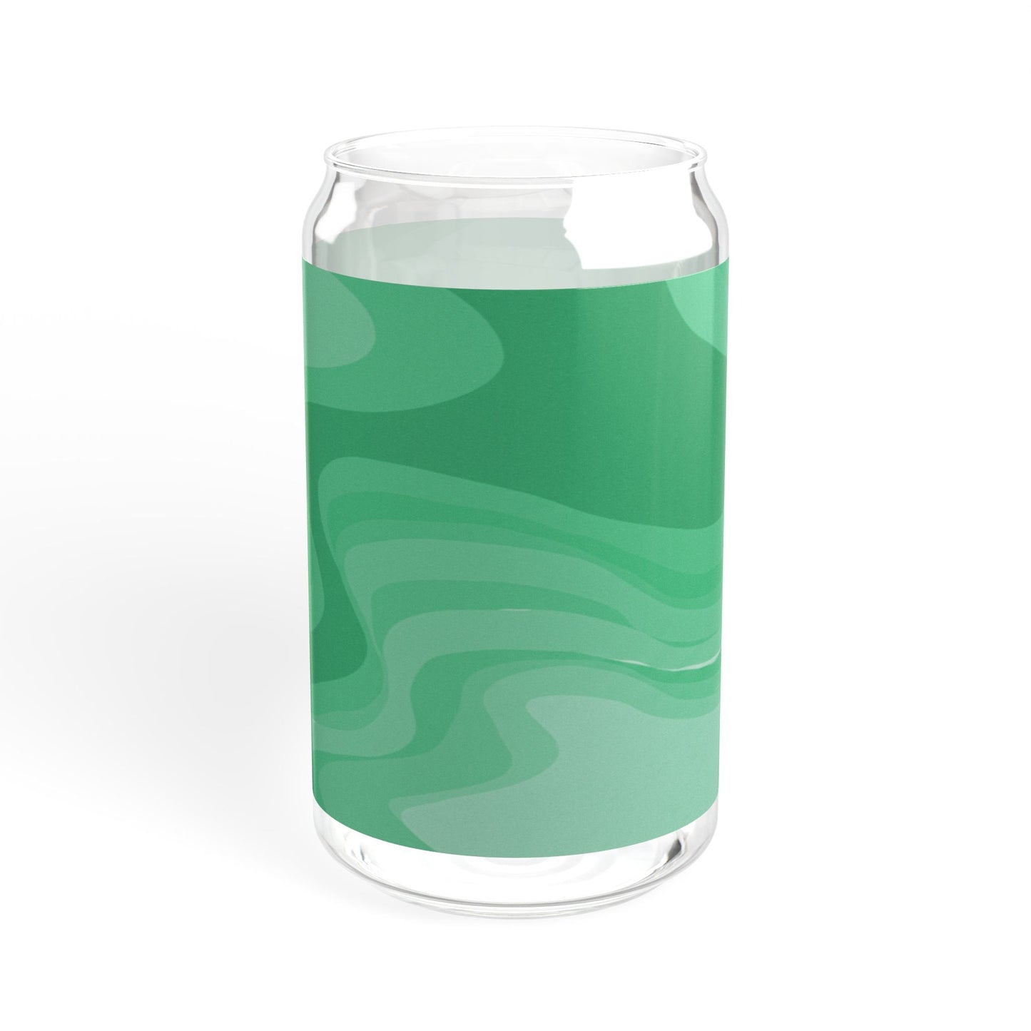 Mint Green Wavey Sipper Glass, 16oz