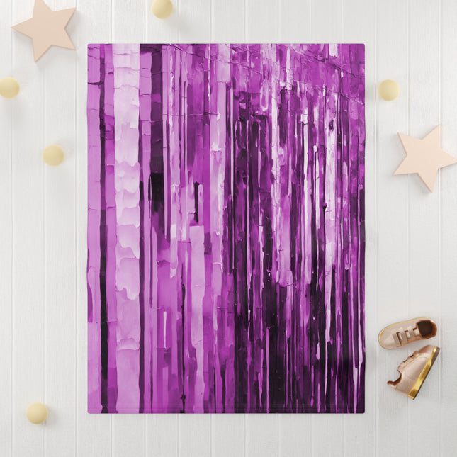 Striped Powder Lavender Soft Fleece Baby Blanket, 30" x 40"