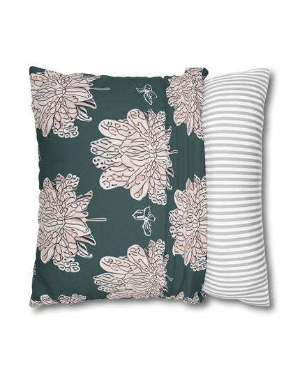 Soft White Floral Butterflies Spun Polyester Square Pillowcase, 14" x 14"