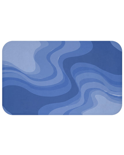 Deep Blue Wavey 34" x 21" Bath Mat