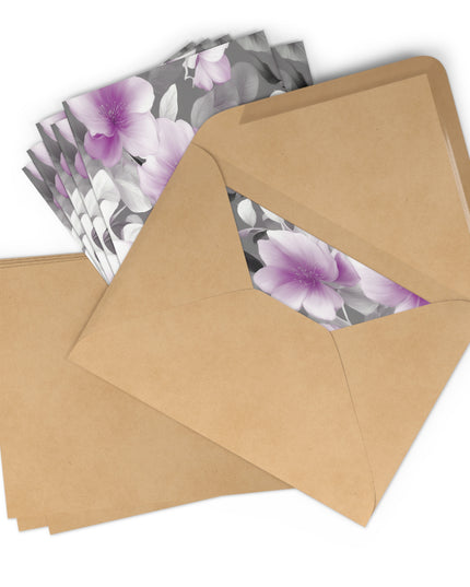 Purple Blossom Floral Bunch Postcards (7 pcs)