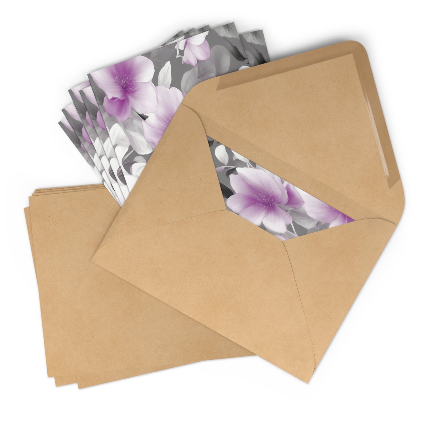 Purple Blossom Floral Bunch Postcards (7 pcs)