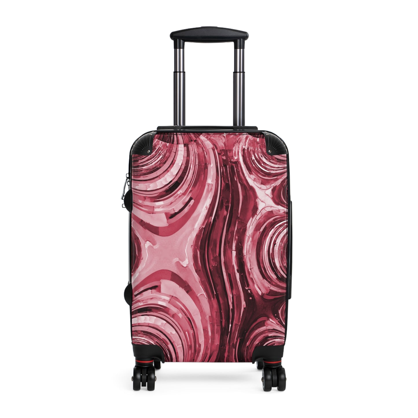 Uzi Spiral Ruby Small Suitcase with built in lock, 4 double-wheels, telescopic handle, and ABS back hard-shell