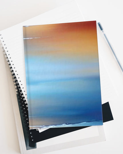 Blue Sea Red Orange Fog 5" x 7" Journal - 128 Blank pages
