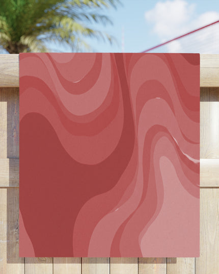 Power Red Wavey Beach Towel, 30" x 60"