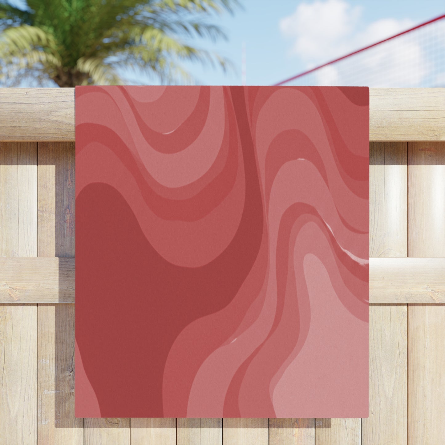 Power Red Wavey Beach Towel, 30" x 60"