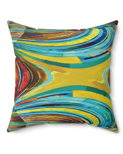 Uzi Spiral Alpha Faux Suede Square Pillow, 20" x 20"