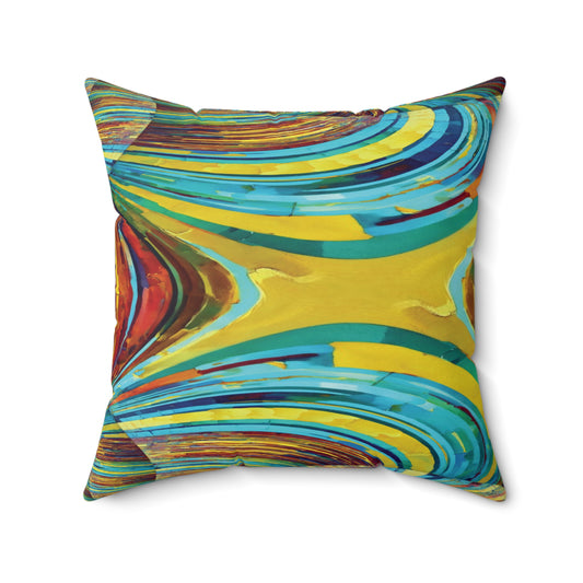 Uzi Spiral Alpha Faux Suede Square Pillow, 20" x 20"