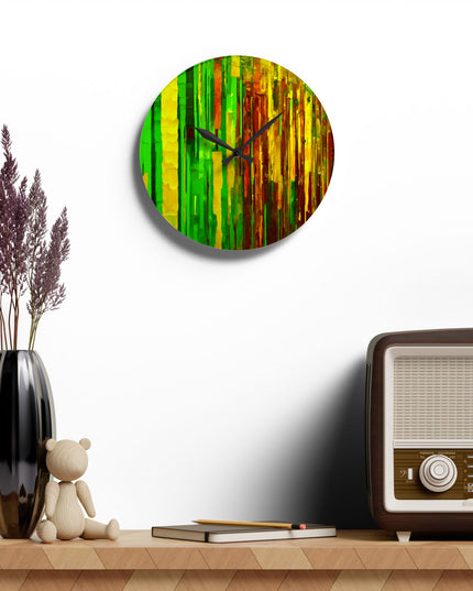 Striped Beta Acrylic Wall Clock, Round or Square, 10.75" x 10.75"
